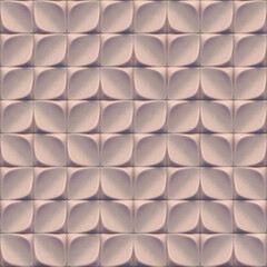 Fototapete - Digital illustration of a pattern consisting of many white, rounded and geometric shapes arranged in a grid 3d rendering