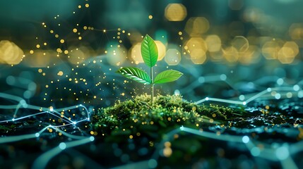 Wall Mural - green energy concept image and graphic