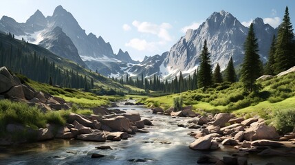 Wall Mural - mountain river in the mountains