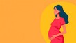 © abangaboy - Smiling Pregnant Woman with a Yellow Background