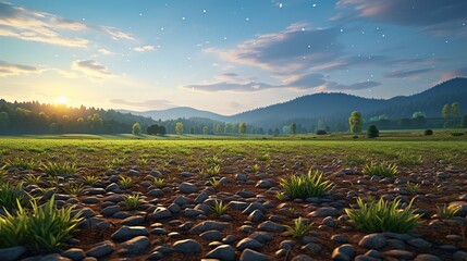 Canvas Print - landscape with mountains