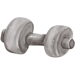 Wall Mural - watercolor dumbbell equipment fitness illustration