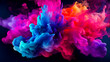© ZEKINDIGITAL - Colorful abstract smoke in shades of blue, pink, orange and purple against a dark background