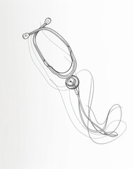 Line drawing of stethoscope infinity shape