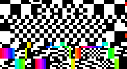 Aufkleber - Weird Pixels Glitch Effect Abstract Background. Glitched Stripes and Random Pixels Television Screen. Distorted Glitch Effect. NO SIGNAL TV Frame Vector.