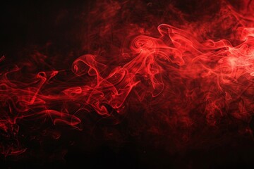 Wall Mural - Smoke on a black background with red clouds. Abstract red smoke on a black background with red clouds.