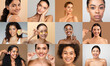© Prostock-studio - A unified display of global skincare practices, with women from different cultures in a vibrant collage on a minimalist background.