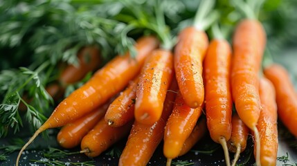 Poster -  Close up photo of a basket of carrot