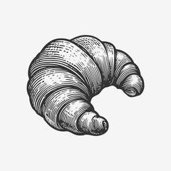 Sticker - Croissant hand drawing sketch style vector