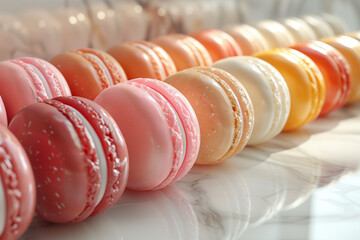Wall Mural - colorful macaroons on the table, closeup