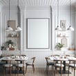 © annise - A space for restaurants cafe drinks and fast food room with poster mockup white combined with tables and chairs informative engaging professional.