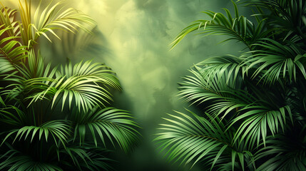 Sticker - palm tree leaves background