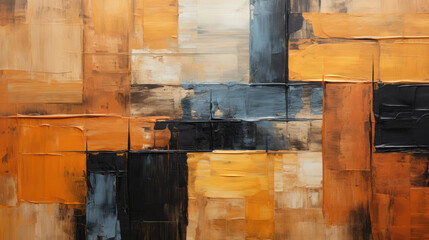Wall Mural - closeup of abstract rough dark orange black art painting texture, with oil acrylic brushstroke, pall