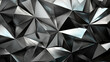 © Fang - Abstract silver metallic metal geometric leaves 3d tiles texture wall wallpaper background banner, Generative AI