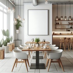 Wall Mural - A room style interior set design with a table and chairs creative Vibrant.