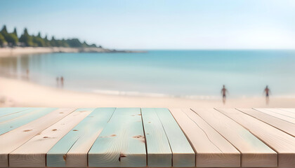 Wall Mural - beautiful beach backdrop with table