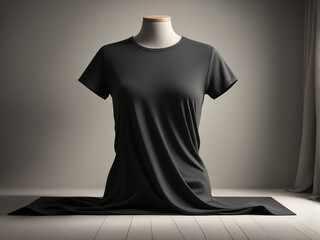 Wall Mural -  black t-shirt blank realistic mockup, background design, mock-up 