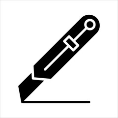 Poster - Cutter knife, stationery knife icon in trendy outline style design. Vector graphic illustration. Cutter icon for website design.