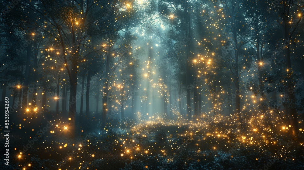 Firefly Glow: Capture the glow of fireflies in a dusky evening forest ...