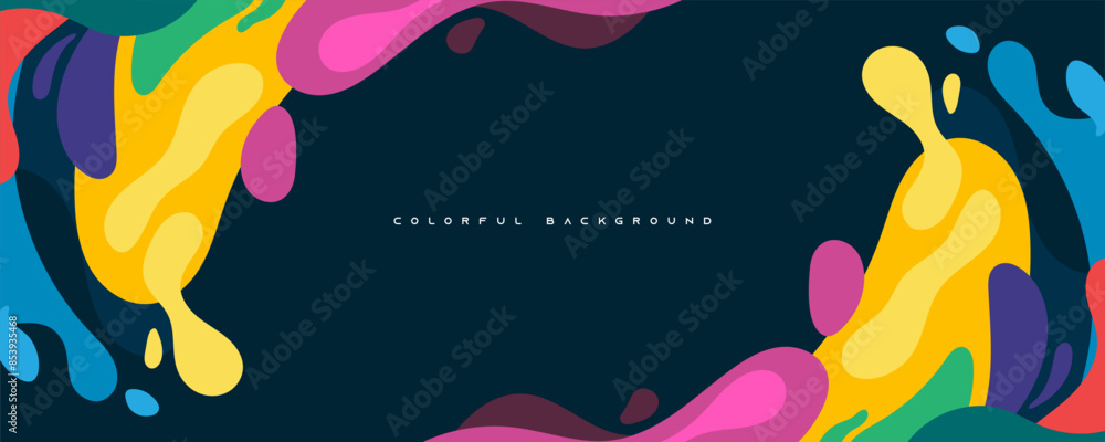 Abstract colorful splash and wavy shape background dynamic concept ...