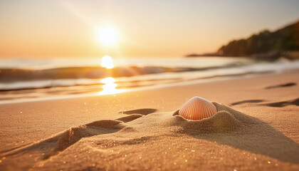 sun on the beach at summertime