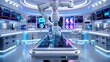 © sakareeya - A state-of-the-art operating room with robotic arms performing a complex surgery under the supervision of doctors. List of Art Media: Photograph inspired by Spring magazine.