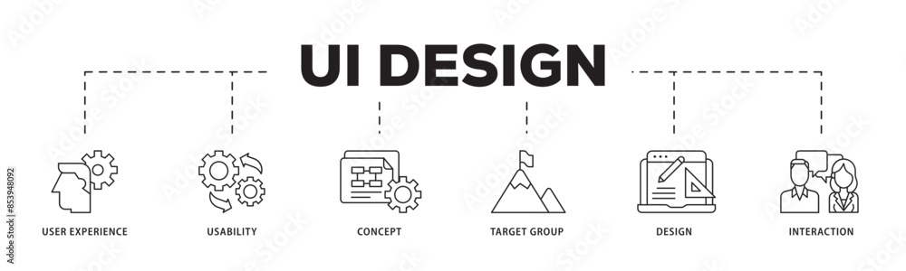 User interface design icon infographic illustration concept with icon ...