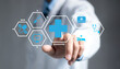 © Ei - Doctor hand holding plus sign to offer positive thing of insurance and assurance concept. plus and healthcare medical icon, health and access to welfare health..
