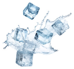 Poster - PNG Refreshing Crystals ice splashing drop.