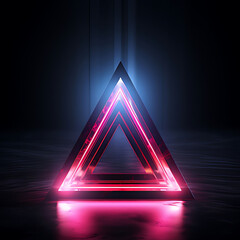 Wall Mural - 3d rendering of neon triangle