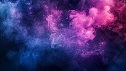 Colorful smoke, dark background, colorful cloud pattern wallpaper, pink and purple color scheme.