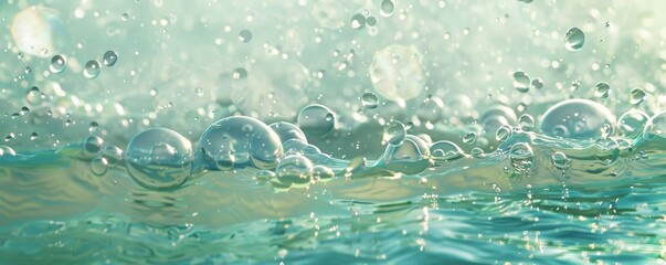 light white transparents fabolous drops  and spheres upon the waves,  water, sparkling, backwash,