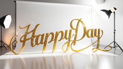 text gold and silver 3d anniversary out of focus background isolated png