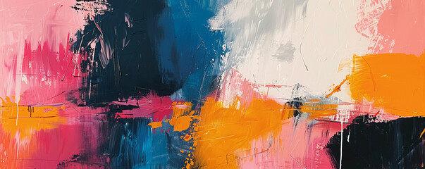 Wall Mural - An abstract expressionist painting with bold colors and energetic brushstrokes.
