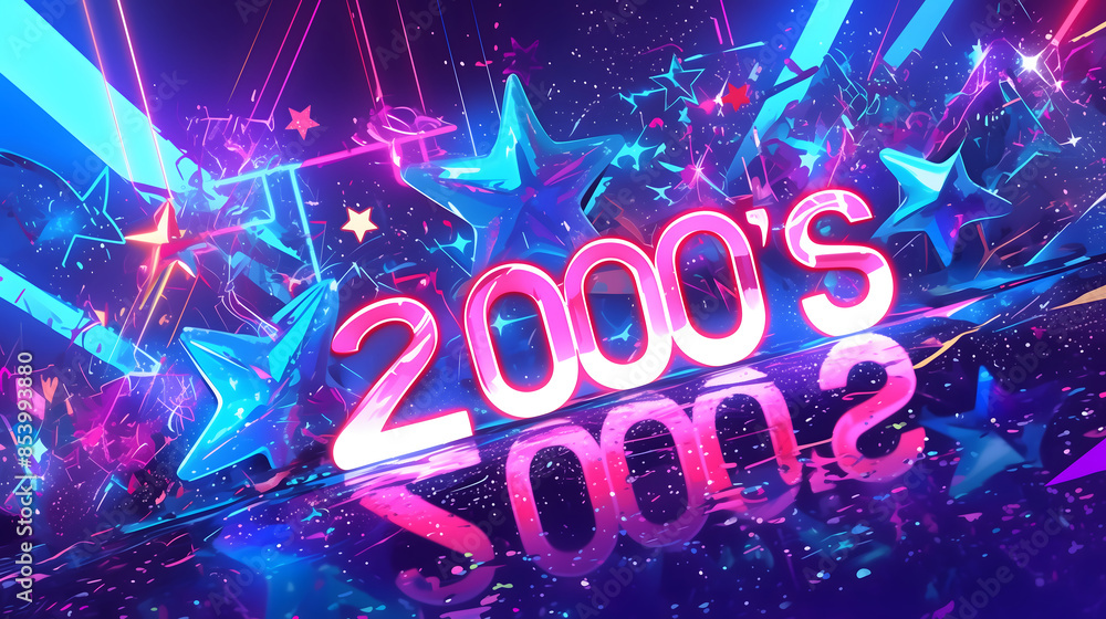 2000's theme background in neon colors design Stock Illustration ...
