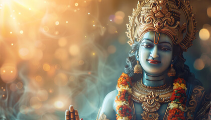 Wall Mural - Portrait of Indian god wallpaper - ai generative