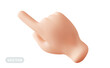 © wowomnom - Vector illustration of finger touch gesture male hand on white color background. 3d cartoon style design of white skin hand man touch gesture