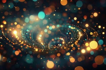Wall Mural - abstract glowing particle swirl in vibrant colors