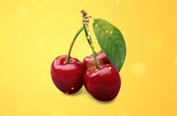 Wall Mural - Fresh ripe sweet cherry fruit