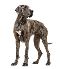 Wall Mural - Brindle great dane dog on isolated background