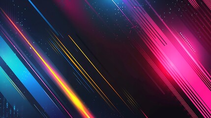 Wall Mural - Abstract Neon Lines Background