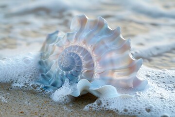 Wall Mural - The soft, pastel colors of a seashell washed ashore