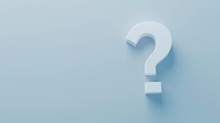 Wall Mural - a white question mark on a blue surface