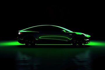 Wall Mural - a car with green lights