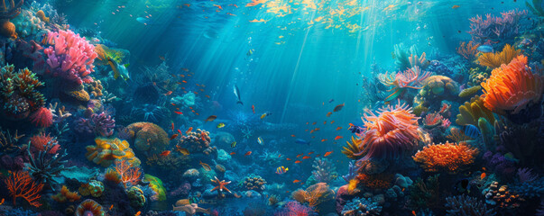 Wall Mural - A fantastic underwater world.