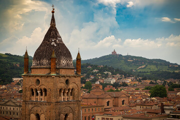 Bird's eye view of the Cathedral of San Pietro in Bolonia