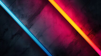 Wall Mural - Abstract Neon Lines on a Dark Textured Background