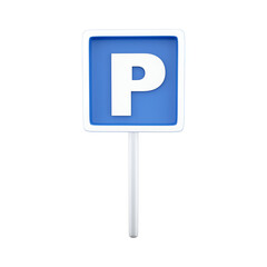 A blue parking sign with the letter P indicating a parking area Essential for guiding vehicles to designated parking spots