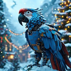 Macaw-mech-in-Christmas-season