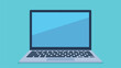 © Animation_vector - Vector image of a laptop on a single color background. The laptop screen is clear, there is only a reflection of light on it. Graphics in flat design style.